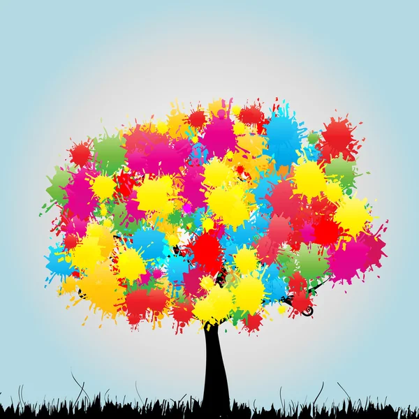 Ilustración abstracta colorida del árbol — Archivo Imágenes Vectoriales
