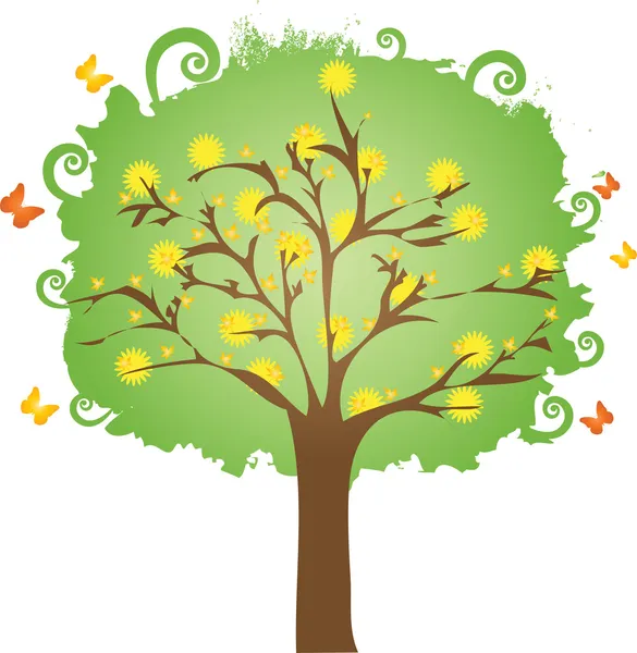 Цветочное весеннее дерево — стоковый вектор