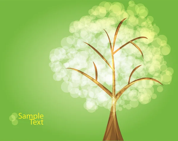 Renkli ağaç ile yeşil arka plan - vektör — Stok Vektör