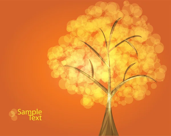 七彩树与橙色棕色背景-矢量 — 图库矢量图片