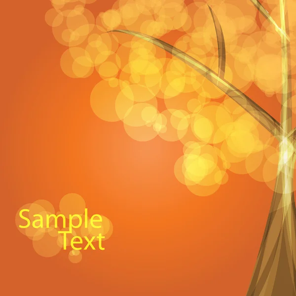 Colorful tree with orange-brown background - vector — Stock Vector