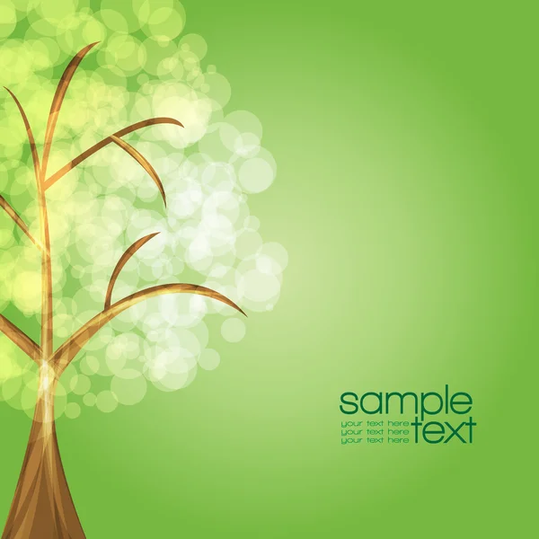 Colorful tree with green background - vector — Stock Vector
