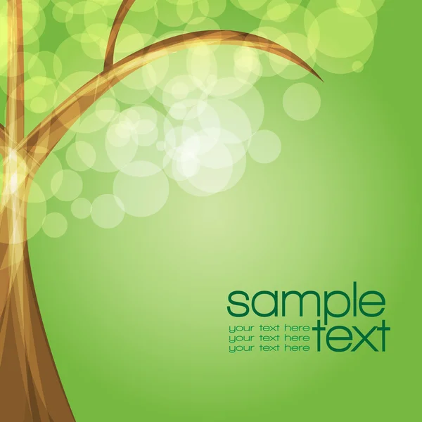 Kleurrijke boom met groene achtergrond - vector — Stockvector
