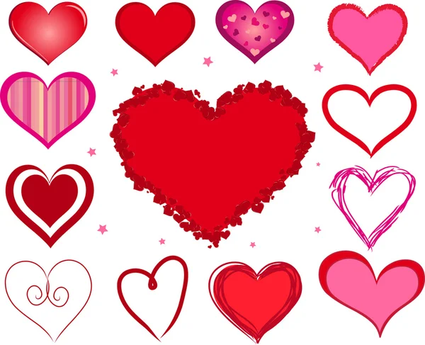 Векторные сердца Валентины — стоковый вектор