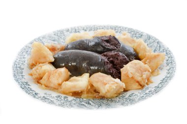 Baked black pudding with apple clipart