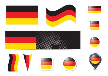 Germany flag and buttons clipart