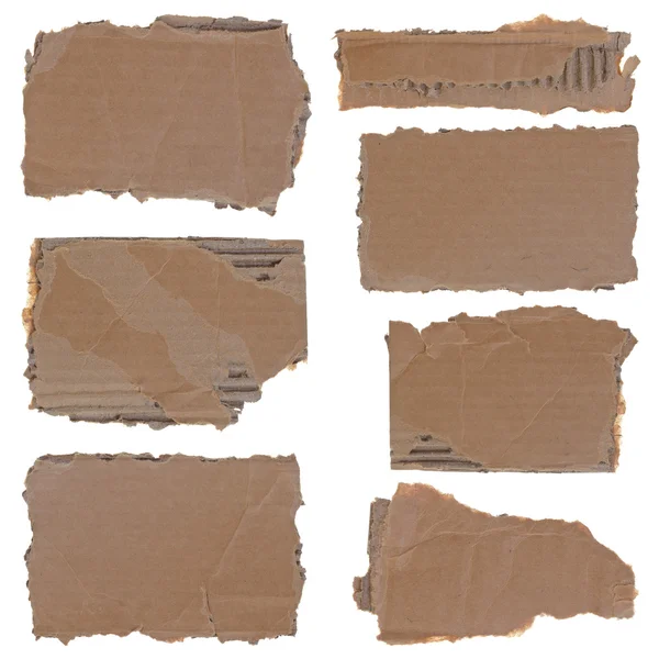 Conjunto de peças de papelão rasgado — Fotografia de Stock