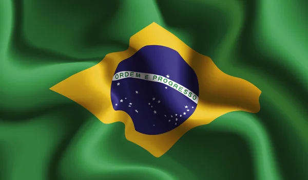 巴西挥动国旗 — 图库矢量图片