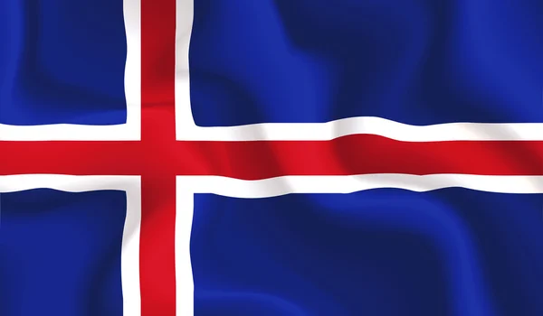 Vlající vlajka Islandu — Stockový vektor