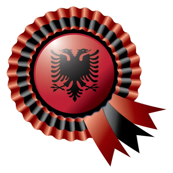 Albânia bandeira de roseta — Vetor de Stock