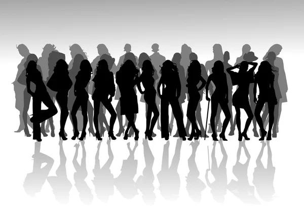 Silhouettes femmes dans l'ombre — Image vectorielle
