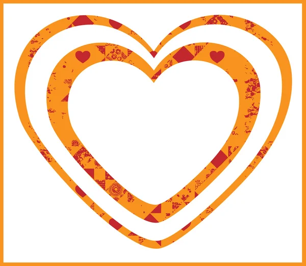 Corazón naranja abstracto - ilustración vectorial — Archivo Imágenes Vectoriales