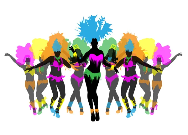 Belle danseuse de carnaval, incroyable vecteur de costumes — Image vectorielle
