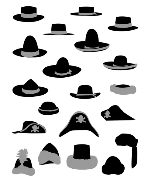 Silhouetten mode hoed vector — Stockvector