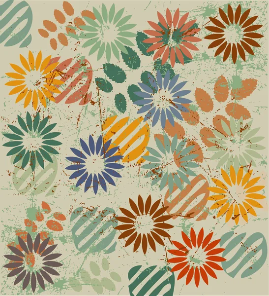 Vintage bakgrund med blomma sammansättning — Stock vektor