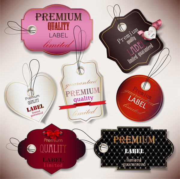 Set of Superior Quality and Satisfaction Guarantee Badges, Label