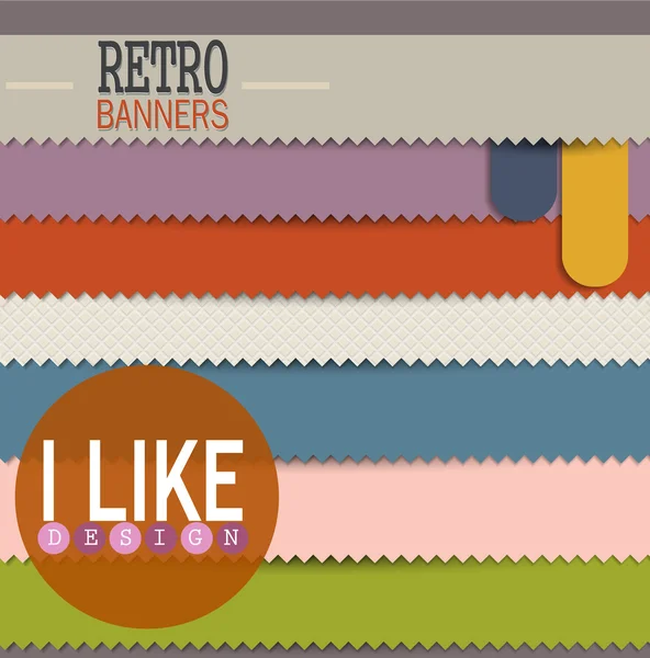 Ensemble de bannières rétro colorées — Image vectorielle
