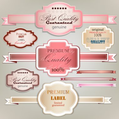 Set of holiday ribbons and labels. Vector background clipart