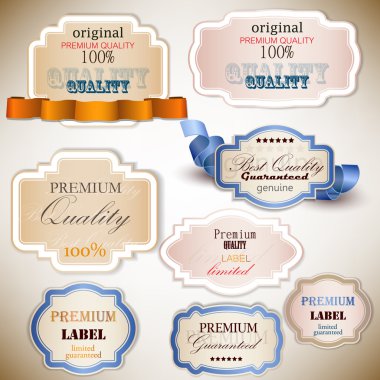 Set of Superior Quality and Satisfaction Guarantee Badges, Label clipart