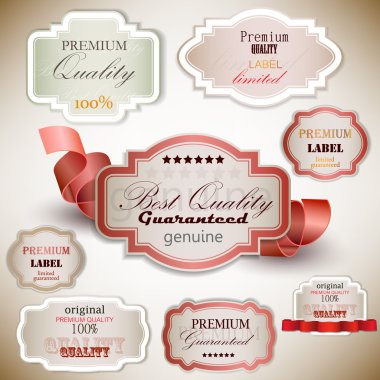 Set of Superior Quality and Satisfaction Guarantee Badges, Label clipart