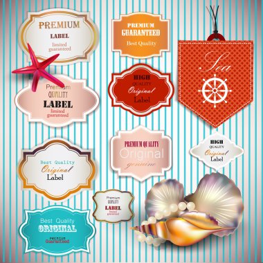 Set of Superior Quality and Satisfaction Guarantee Badges, Label clipart