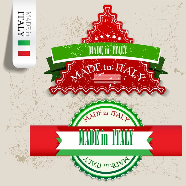Набір значків, етикетки, Теги "зроблено в Італії". Векторні ілюстрації — стоковий вектор