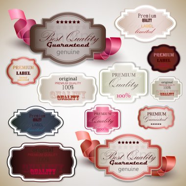 Set of Superior Quality and Satisfaction Guarantee Badges, Label clipart