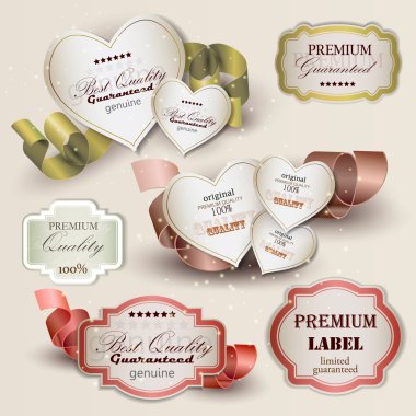 Set of Superior Quality and Satisfaction Guarantee Badges, Label clipart