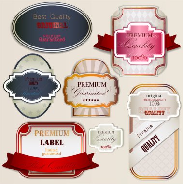 Set of Superior Quality and Satisfaction Guarantee Badges, Label clipart