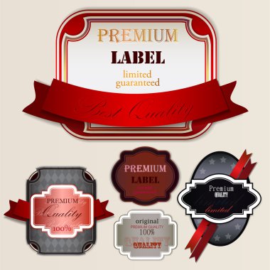 Set of Superior Quality and Satisfaction Guarantee Badges, Label clipart