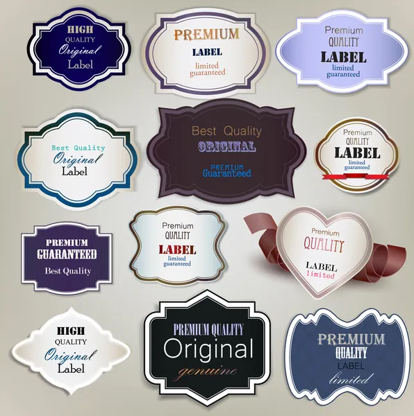 Set van superieure kwaliteit en tevredenheid garantie badges, label — Stockvector