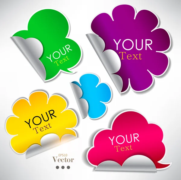 Pegatinas coloridas y burbujas para el habla — Vector de stock