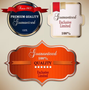 Set of Superior Quality and Satisfaction Guarantee Badges, Label clipart