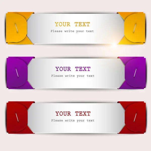 Colorful bookmarks with place for text — Stock Vector