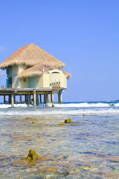 Trópusi tengerparton vízi bungaló — Stock Fotó