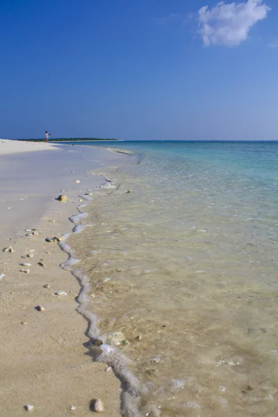 Água pura do oceano na praia tropical de Maldivas — Fotografia de Stock