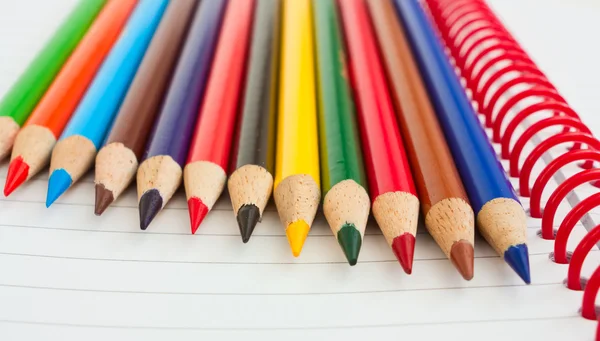 Група товстих кольорових олівців . — стокове фото