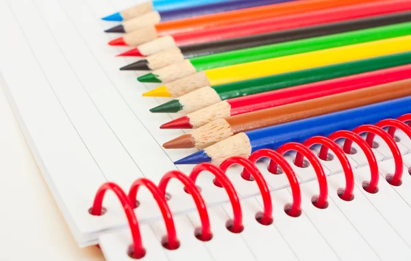 Grupp av tjocka färgpennor. — Stockfoto