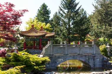 Çinli bir tapınakta köprü.