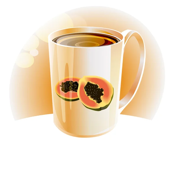 Tè alla papaia — Vettoriale Stock