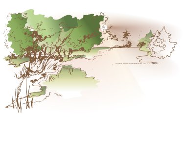 Sketch of the landscape clipart