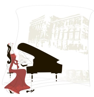 A concert of piano music clipart