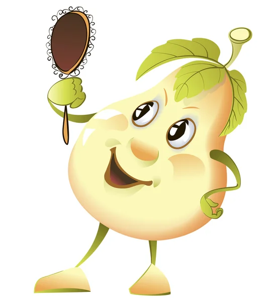 Komiska päron med en spegel — Stock vektor