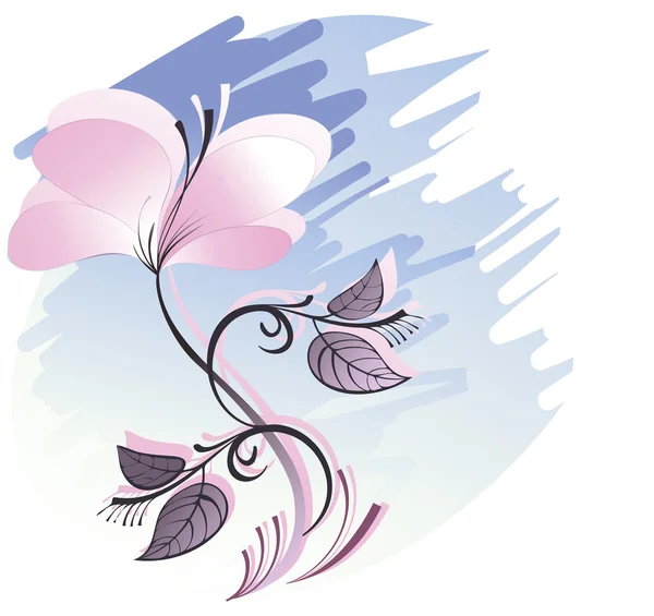 Banier met daarop een roze bloem — Stockvector