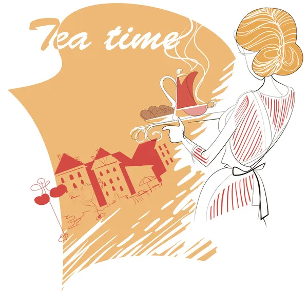 Ora ceaiului — Vector de stoc