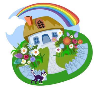 Small village house clipart