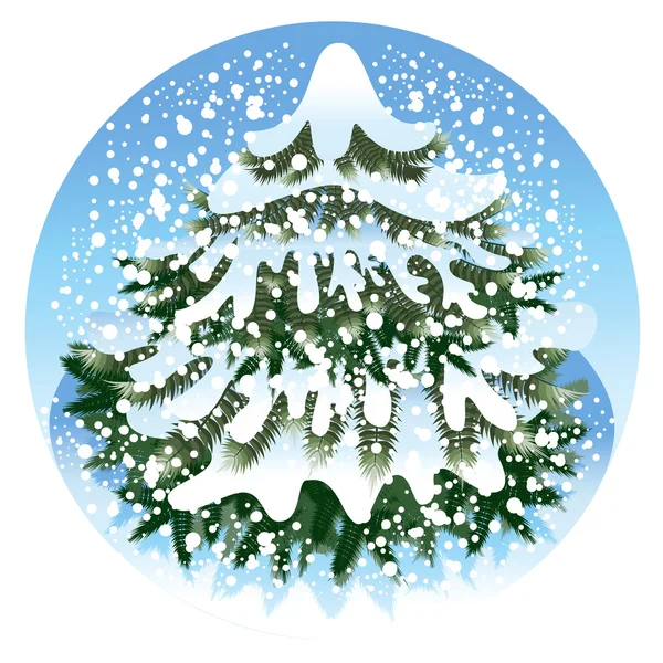 雪中的云杉 — 图库矢量图片