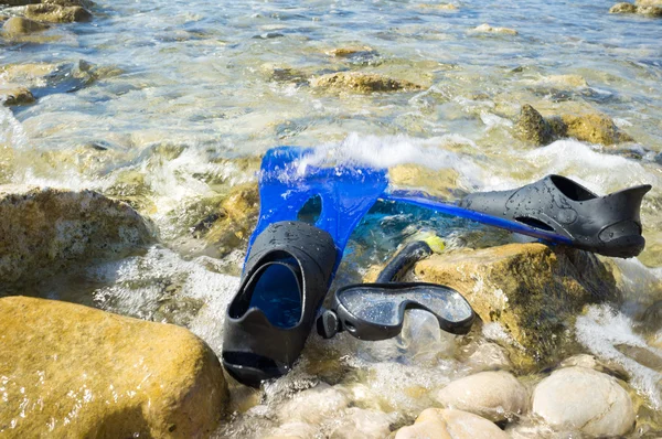 Snorkeling equipment ashore — Stock Photo, Image