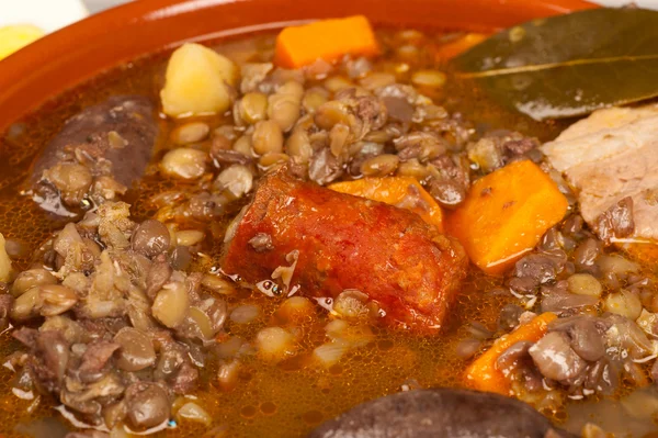 Guisado de lentilha espanhola — Fotografia de Stock