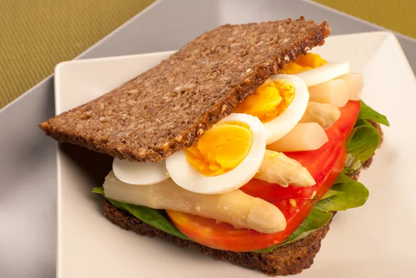 Rye bread sandwich — Stock Photo, Image